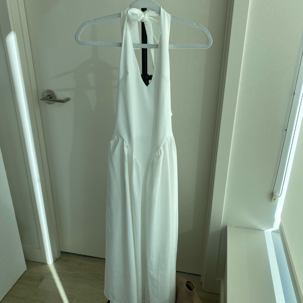 NWT  White Halter Midi Dress